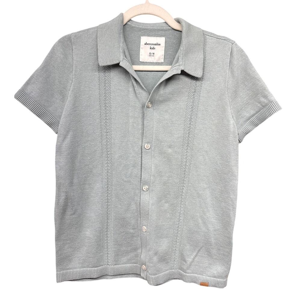 Abercrombie Kids Bowling Shirt 13/14 60s Retro Blue